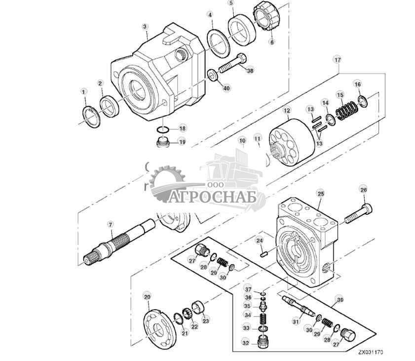Детали, аксиально-поршневой мотор 37 см? 